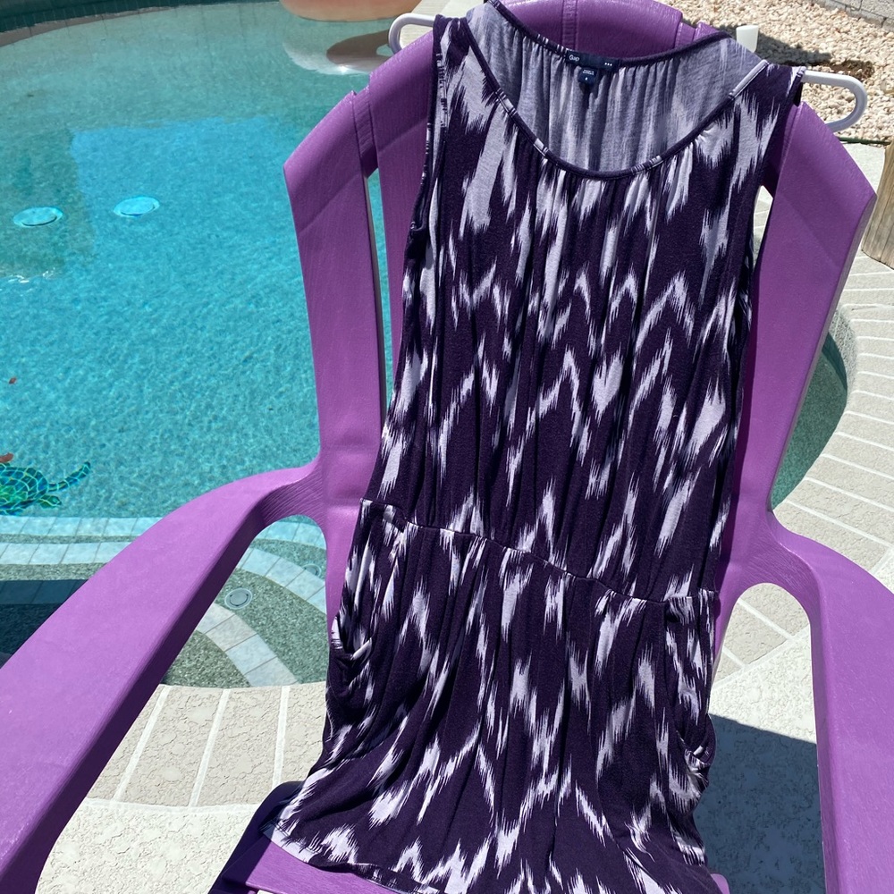 Purple tank top dress with pockets from the Gap.